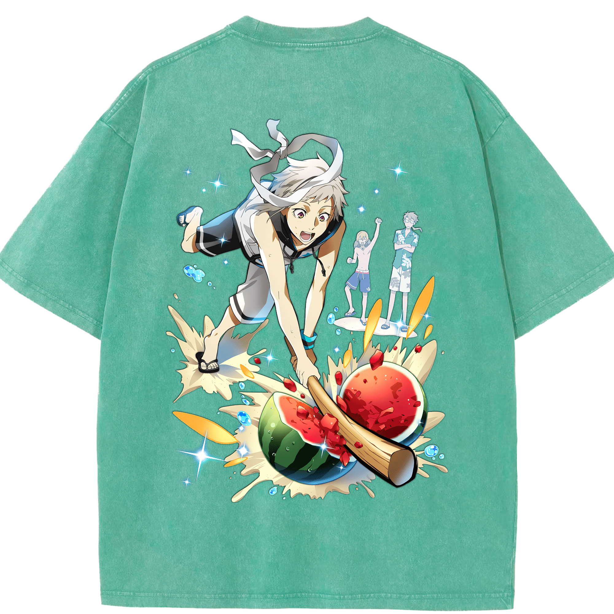 （画像用） 文豪ストレイドッグス Bungo Stray Dogs 綿100% ヴィンテージ風 半袖Tシャツ（背面プリント）